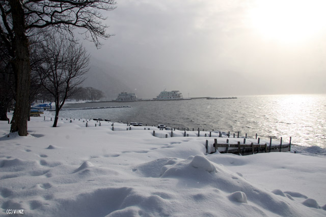雪景色 冬 青森 十和田湖
